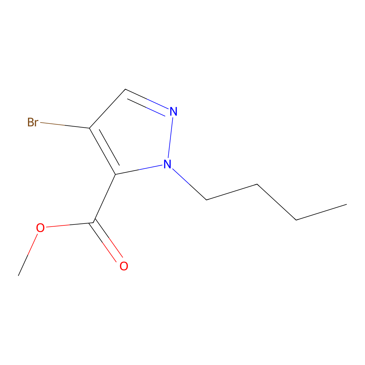methyl 4-bromo-1-butyl-1H-pyrazole-5-carboxylate molecular structure, CAS 1856062-84-4