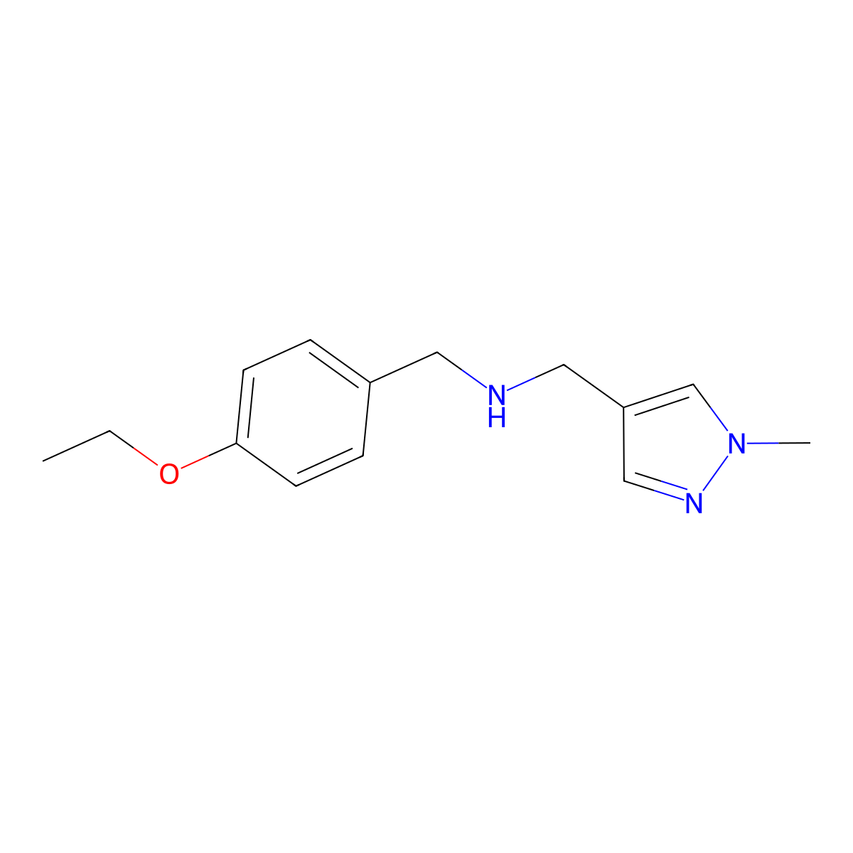 [(4-ethoxyphenyl)methyl][(1-methyl-1H-pyrazol-4-yl)methyl]amine molecular structure, CAS 1856066-73-3