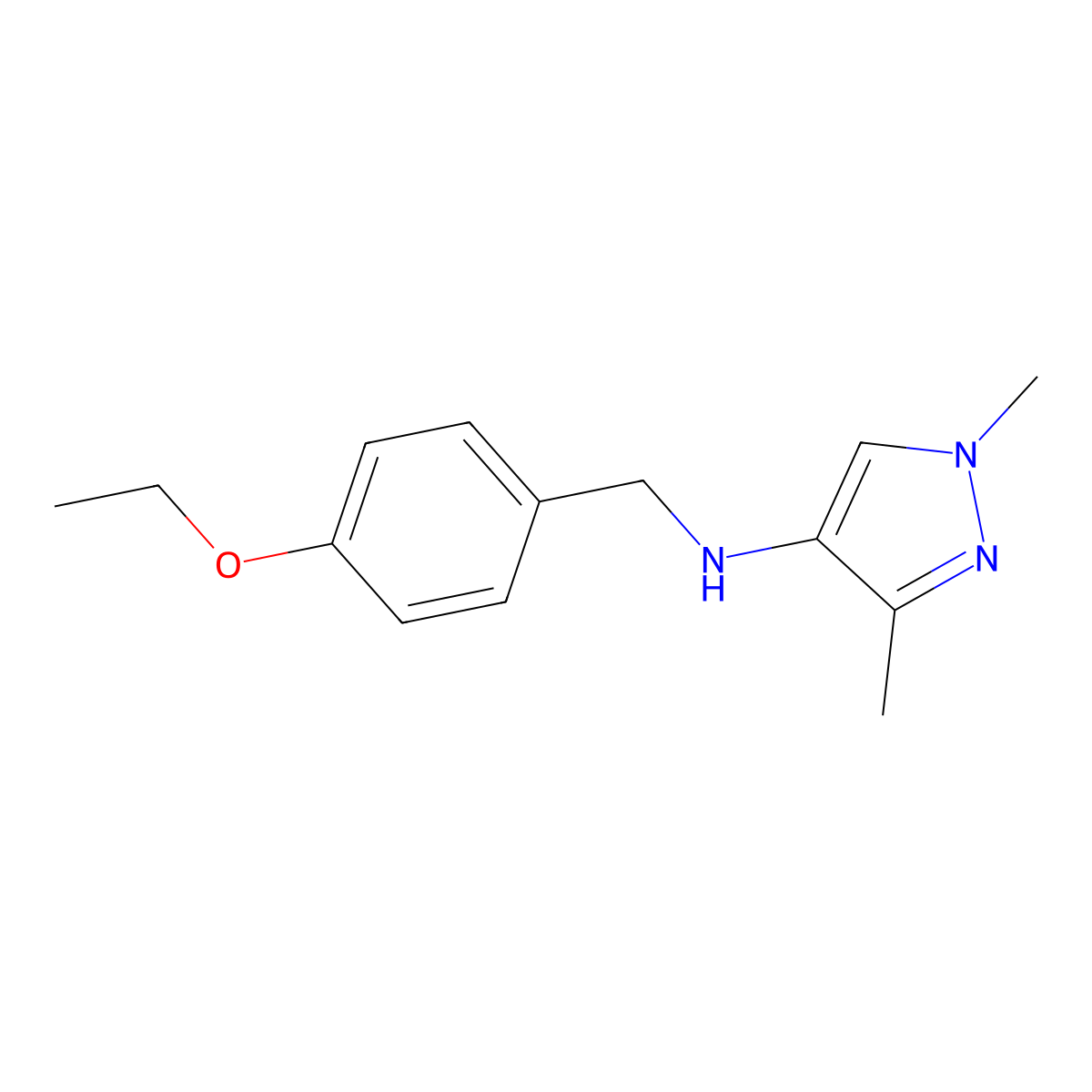 N-[(4-ethoxyphenyl)methyl]-1,3-dimethyl-1H-pyrazol-4-amine molecular structure, CAS 1856067-21-4