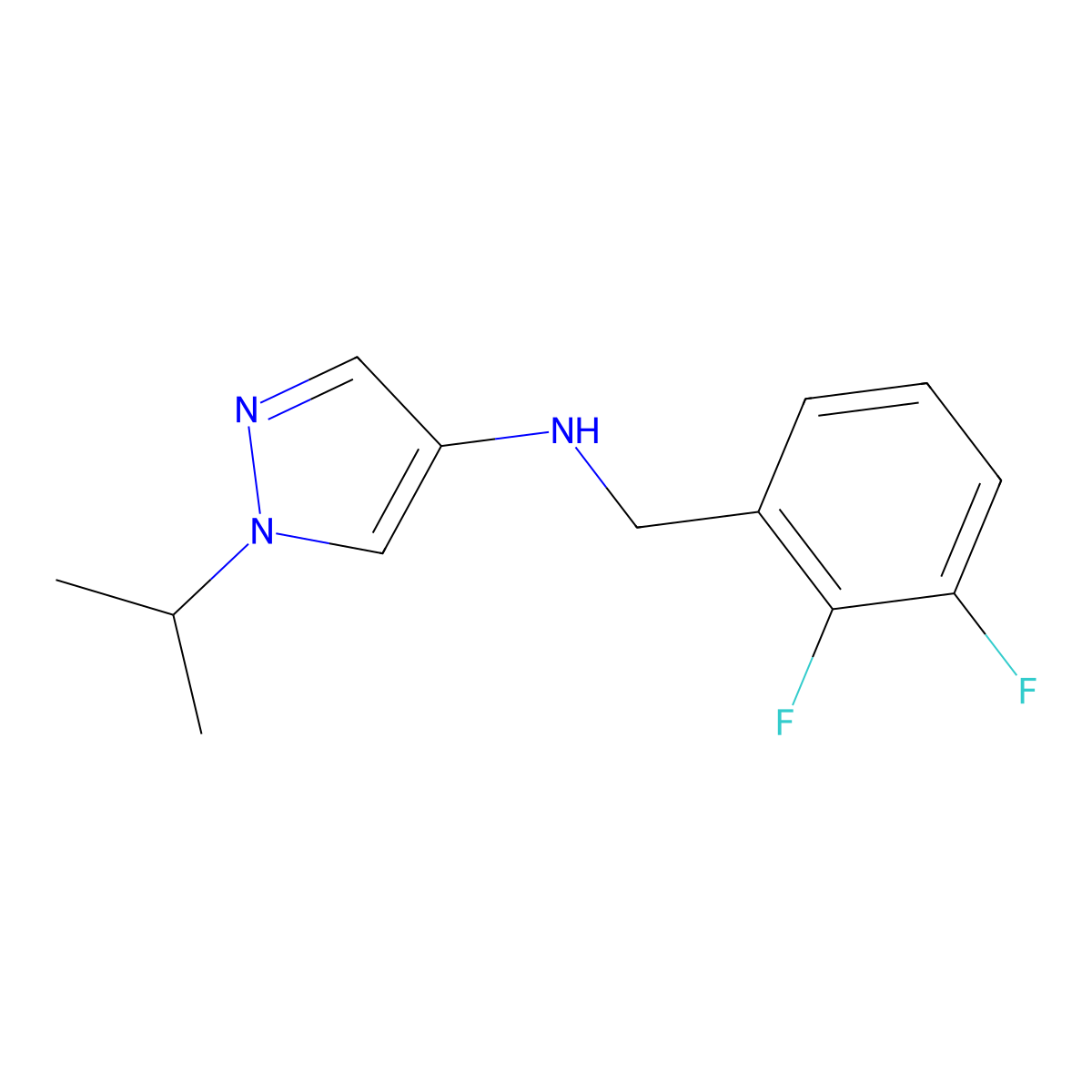 N-[(2,3-difluorophenyl)methyl]-1-(propan-2-yl)-1H-pyrazol-4-amine molecular structure, CAS 1856070-78-4