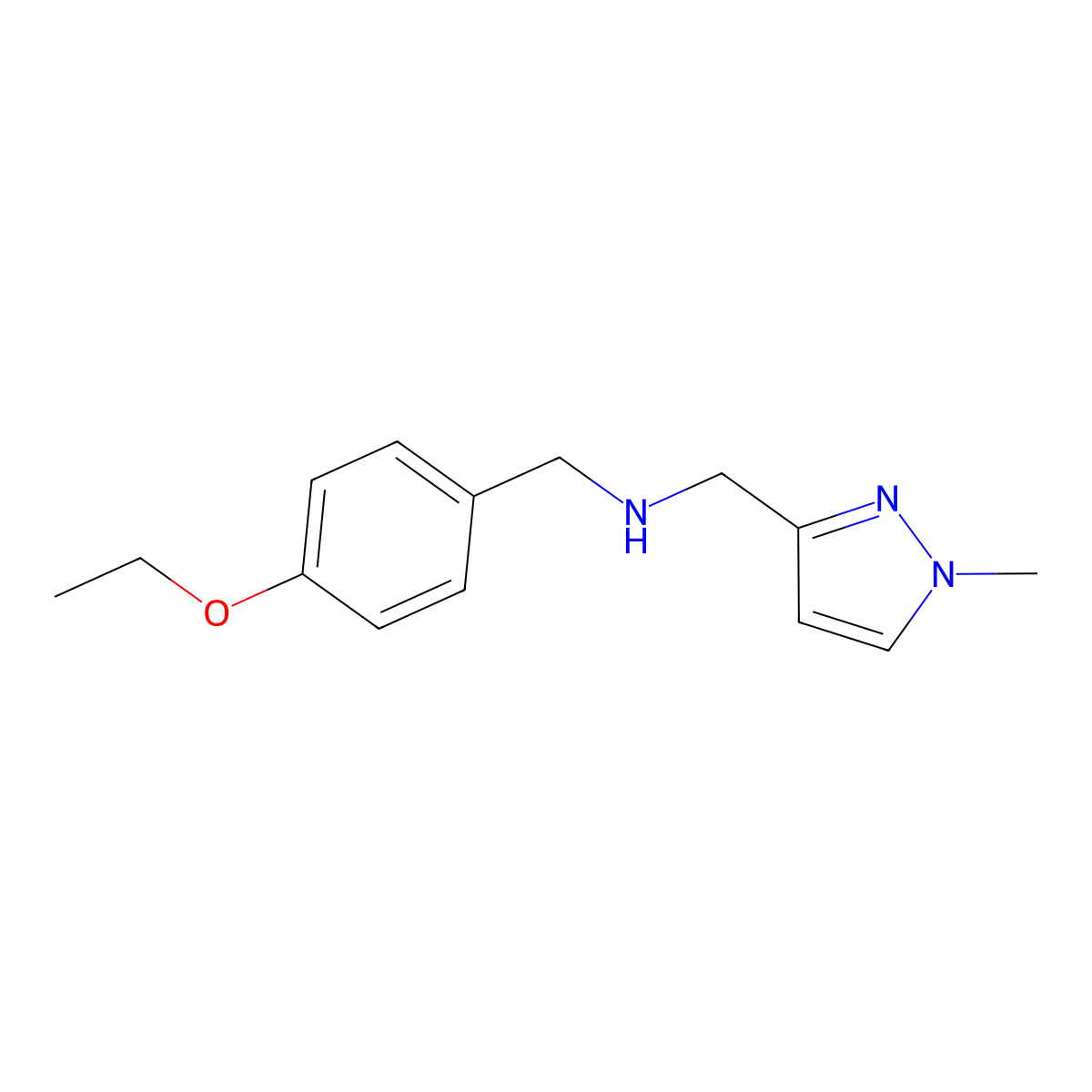 [(4-ethoxyphenyl)methyl][(1-methyl-1H-pyrazol-3-yl)methyl]amine molecular structure, CAS 1856071-93-6