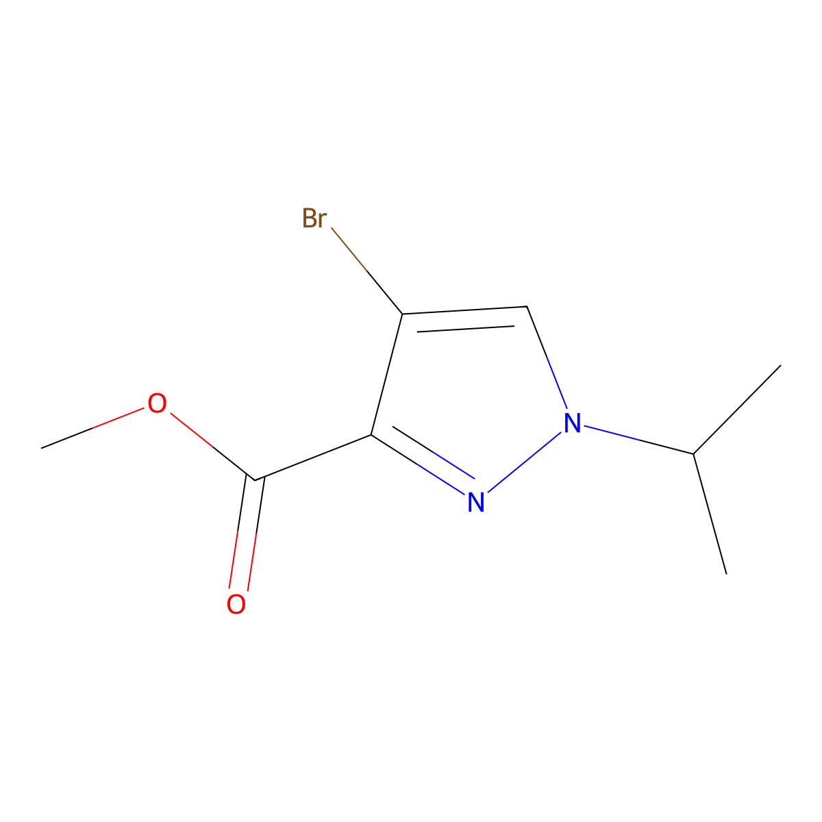 methyl 4-bromo-1-isopropyl-1H-pyrazole-3-carboxylate molecular structure, CAS 1856076-02-2