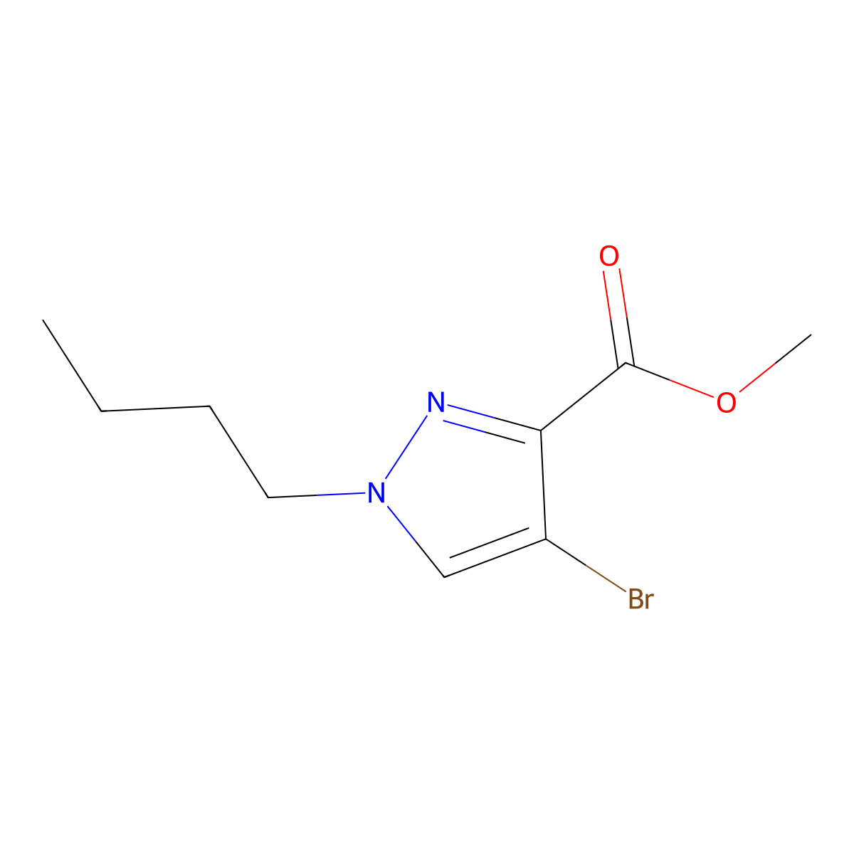 methyl 4-bromo-1-butyl-1H-pyrazole-3-carboxylate molecular structure, CAS 1856076-15-7