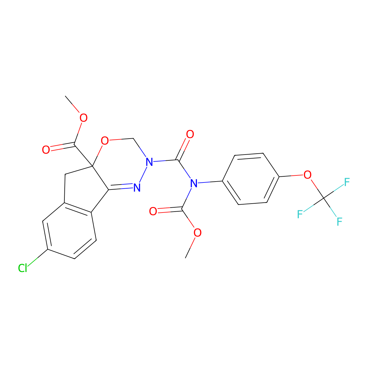 Indoxacarb, (-)- molecular structure, CAS 185608-75-7