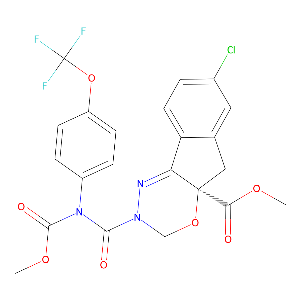 Indoxacarb, (-)- molecular structure, CAS 185608-75-7