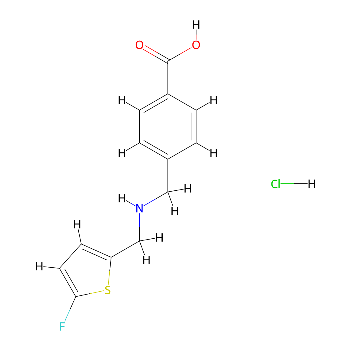 4-({[(5-Fluoro-2-thienyl)methyl]amino}methyl)benzoic acid molecular structure, CAS 1856086-27-5