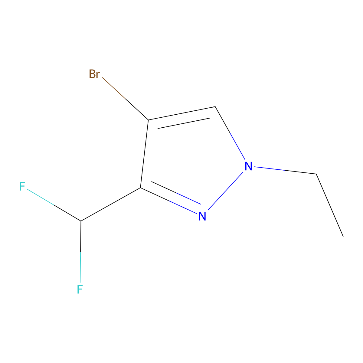 4-bromo-3-(difluoromethyl)-1-ethyl-1H-pyrazole molecular structure, CAS 1856095-62-9