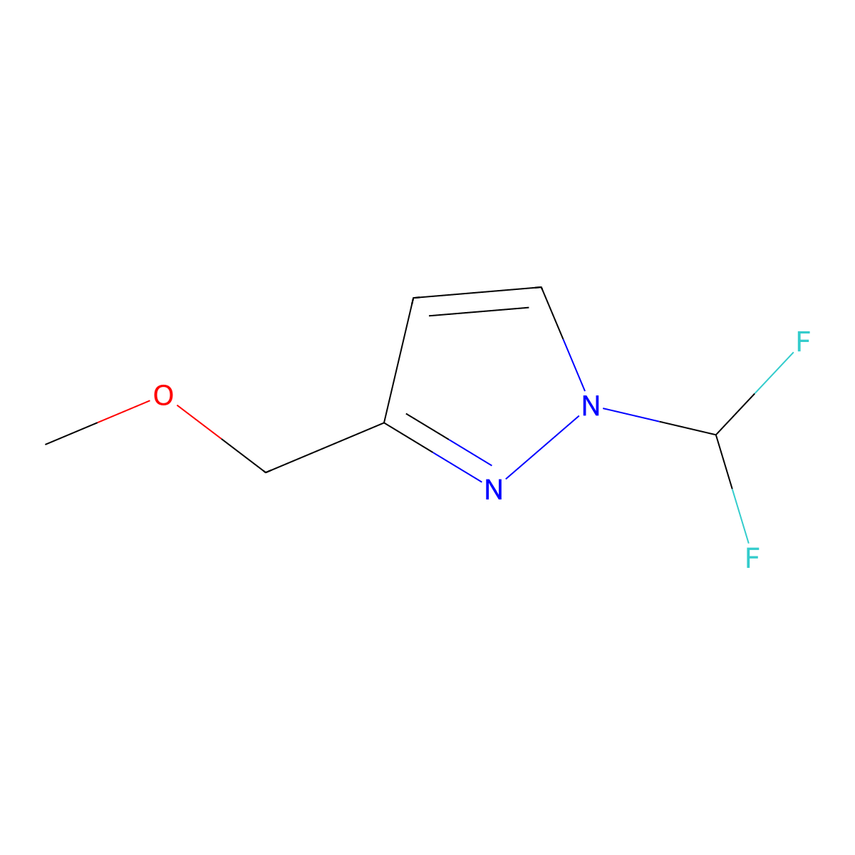 1-(difluoromethyl)-3-(methoxymethyl)-1H-pyrazole molecular structure, CAS 1856099-11-0