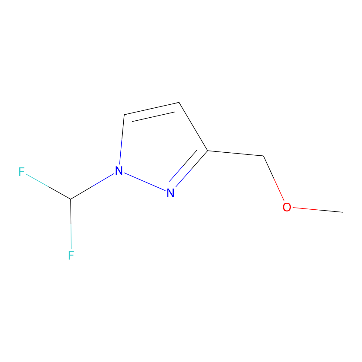 1-(difluoromethyl)-3-(methoxymethyl)-1H-pyrazole molecular structure, CAS 1856099-11-0