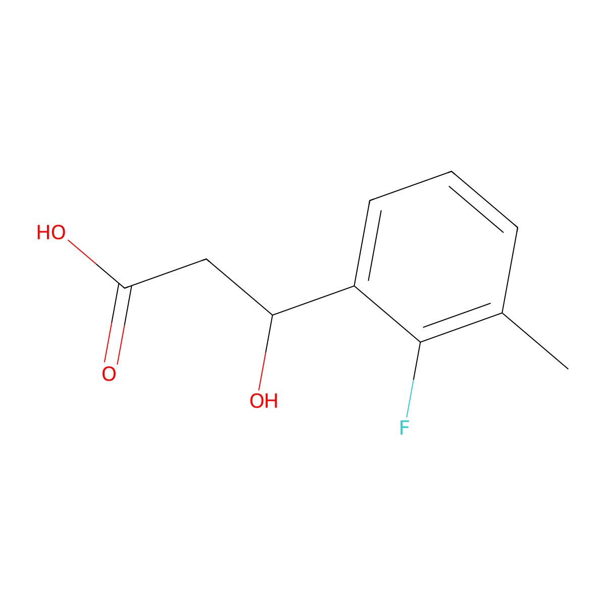 3-(2-Fluoro-3-methylphenyl)-3-hydroxypropanoic acid molecular structure, CAS 1856109-65-3