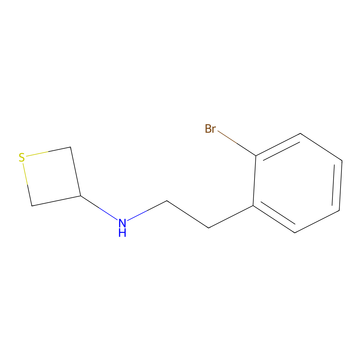 N-(2-Bromophenethyl)thietan-3-amine molecular structure, CAS 1856117-37-7
