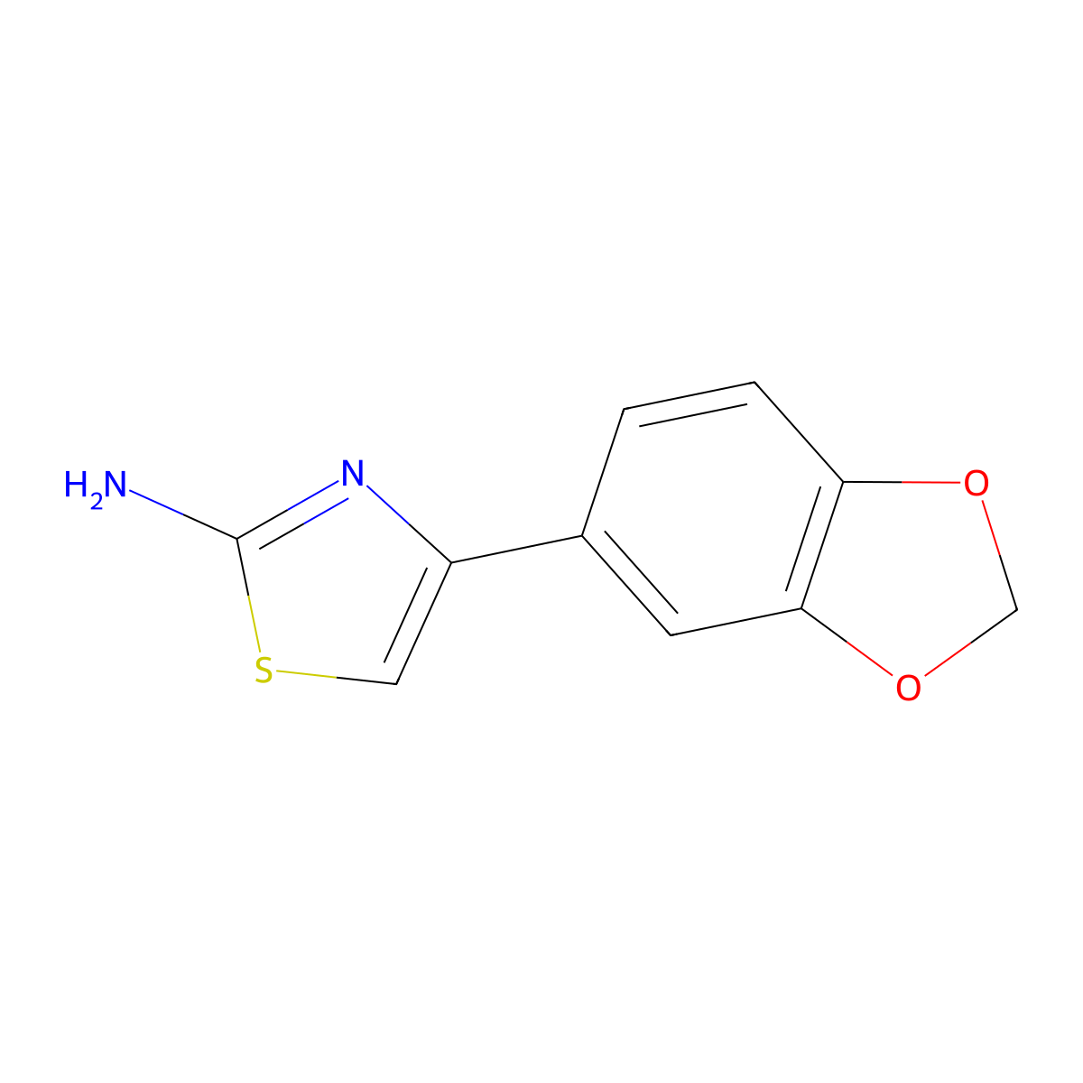 4-Benzo(1,3)dioxol-5-yl-thiazol-2-ylamine molecular structure, CAS 185613-91-6