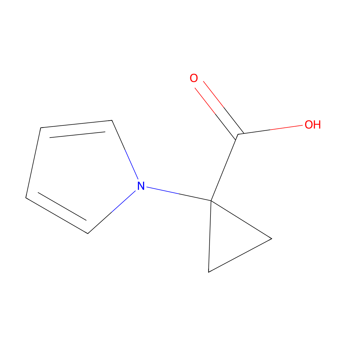 1-(1H-pyrrol-1-yl)cyclopropane-1-carboxylic acid molecular structure, CAS 1856133-63-5