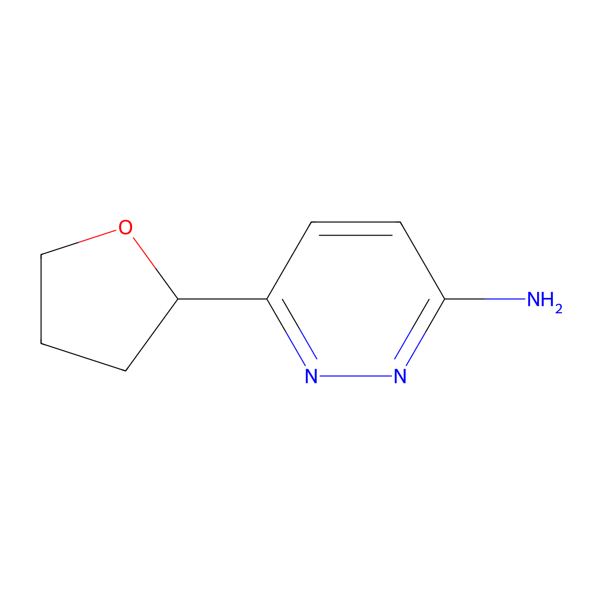 6-(Oxolan-2-yl)pyridazin-3-amine molecular structure, CAS 1856161-91-5