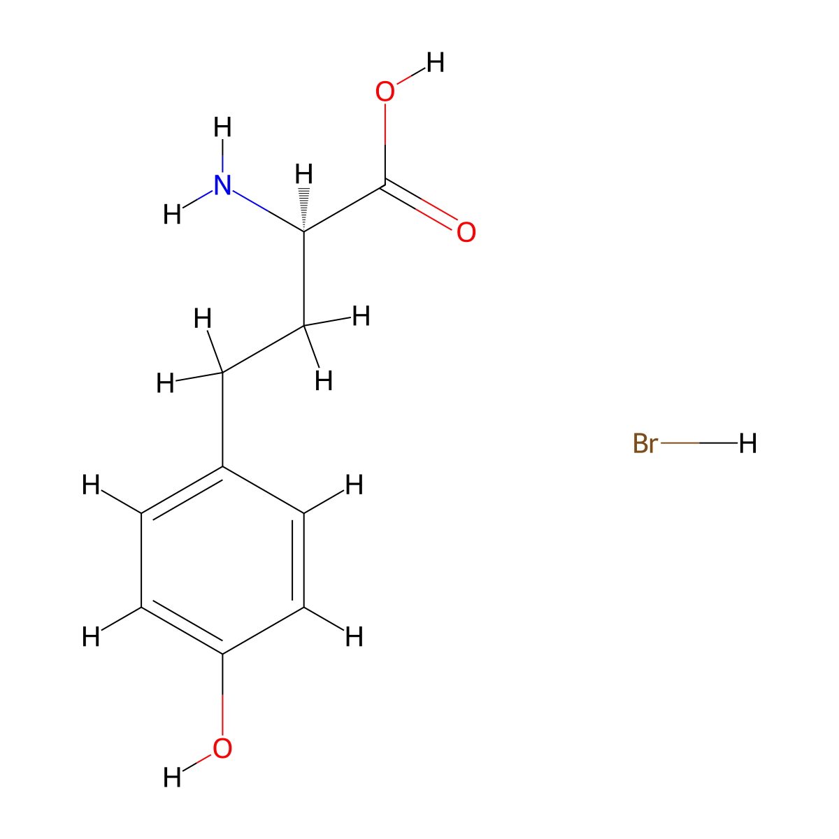 (R)-2-Amino-4-(4-hydroxyphenyl)butanoic acid hydrobromide molecular structure, CAS 185617-14-5