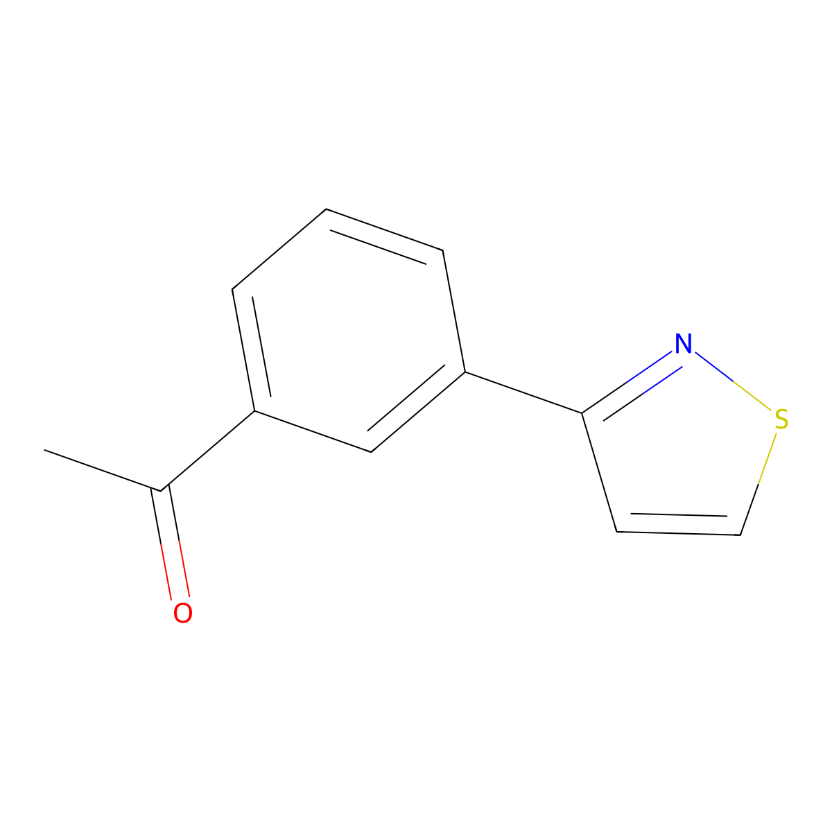 1-[3-(1,2-Thiazol-3-yl)phenyl]ethan-1-one molecular structure, CAS 1856178-66-9