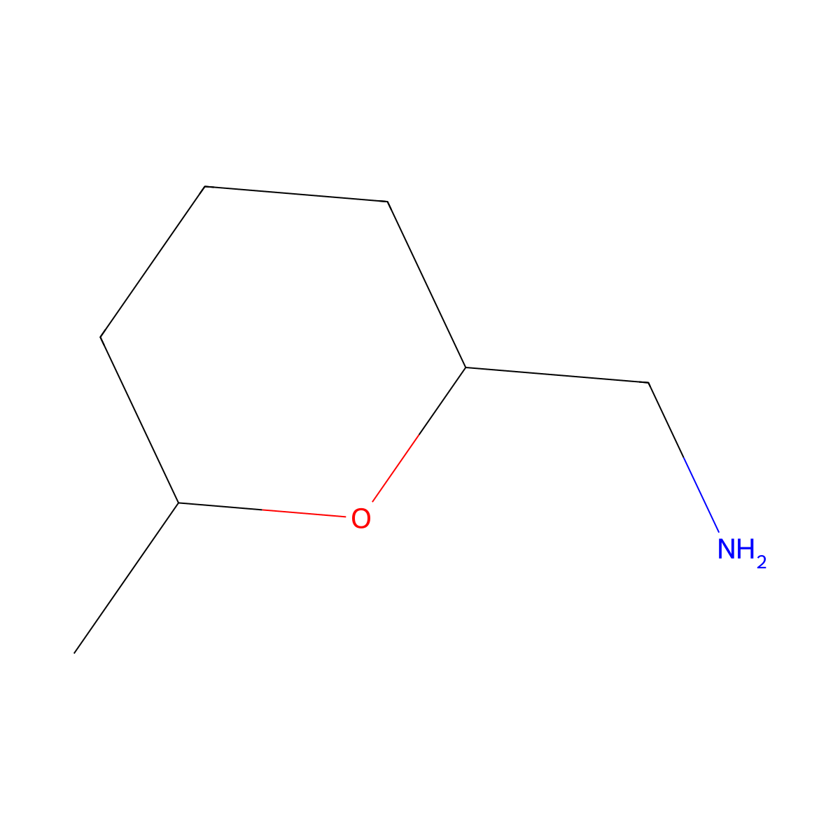 (6-Methyloxan-2-yl)methanamine molecular structure, CAS 1856184-55-8