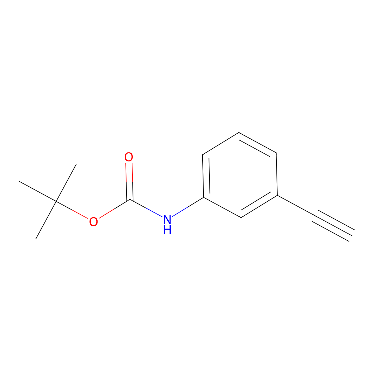 tert-Butyl 3-ethynylphenylcarbamate molecular structure, CAS 185619-66-3