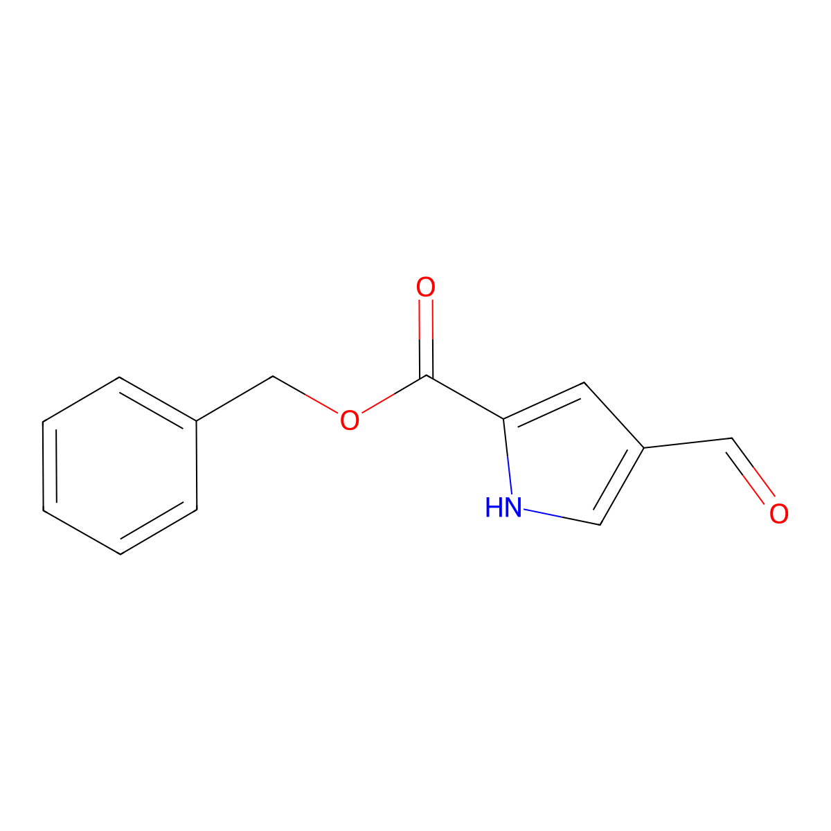 benzyl 4-formyl-1H-pyrrole-2-carboxylate molecular structure, CAS 185621-28-7