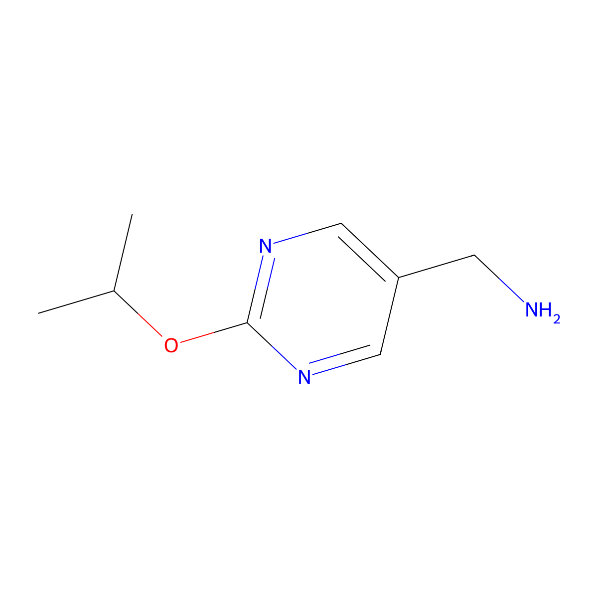 [2-(Propan-2-yloxy)pyrimidin-5-yl]methanamine molecular structure, CAS 1856235-46-5