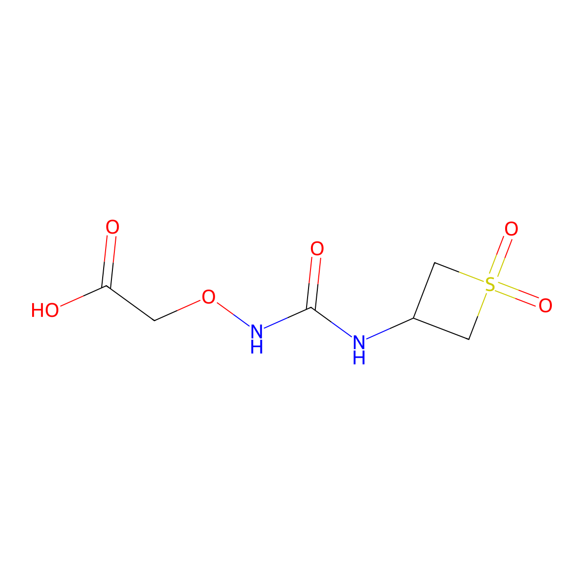 2-((3-(1,1-Dioxidothietan-3-yl)ureido)oxy)acetic acid molecular structure, CAS 1856256-95-5