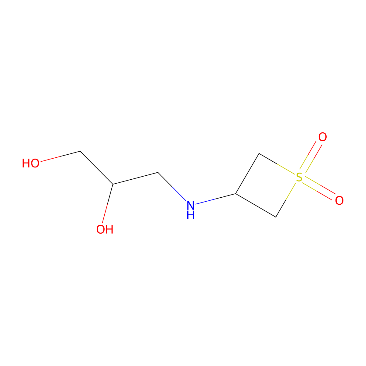 3-((2,3-Dihydroxypropyl)amino)thietane 1,1-dioxide molecular structure, CAS 1856280-91-5