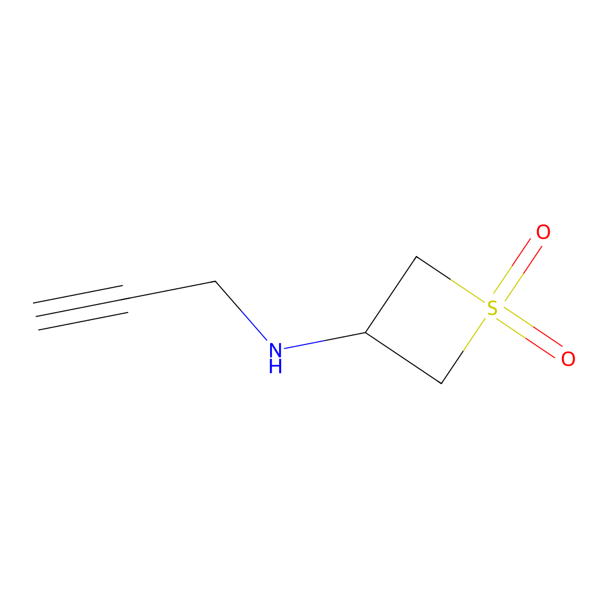 3-(Prop-2-yn-1-ylamino)thietane 1,1-dioxide molecular structure, CAS 1856283-24-3