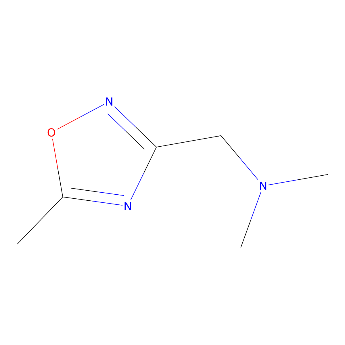 Dimethyl[(5-methyl-1,2,4-oxadiazol-3-yl)methyl]amine molecular structure, CAS 1856289-74-1