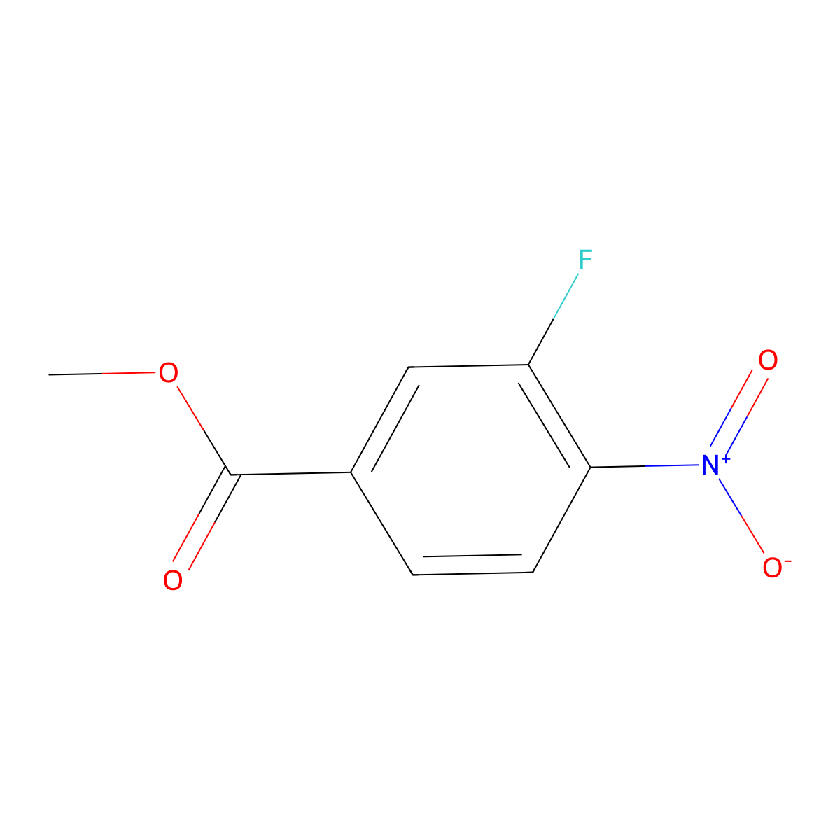 Methyl 3-fluoro-4-nitrobenzoate molecular structure, CAS 185629-31-6