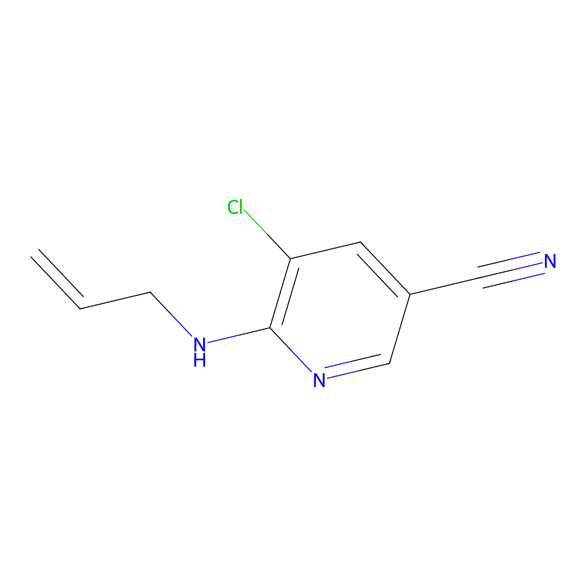 5-Chloro-6-[(prop-2-en-1-yl)amino]pyridine-3-carbonitrile molecular structure, CAS 1856293-02-1