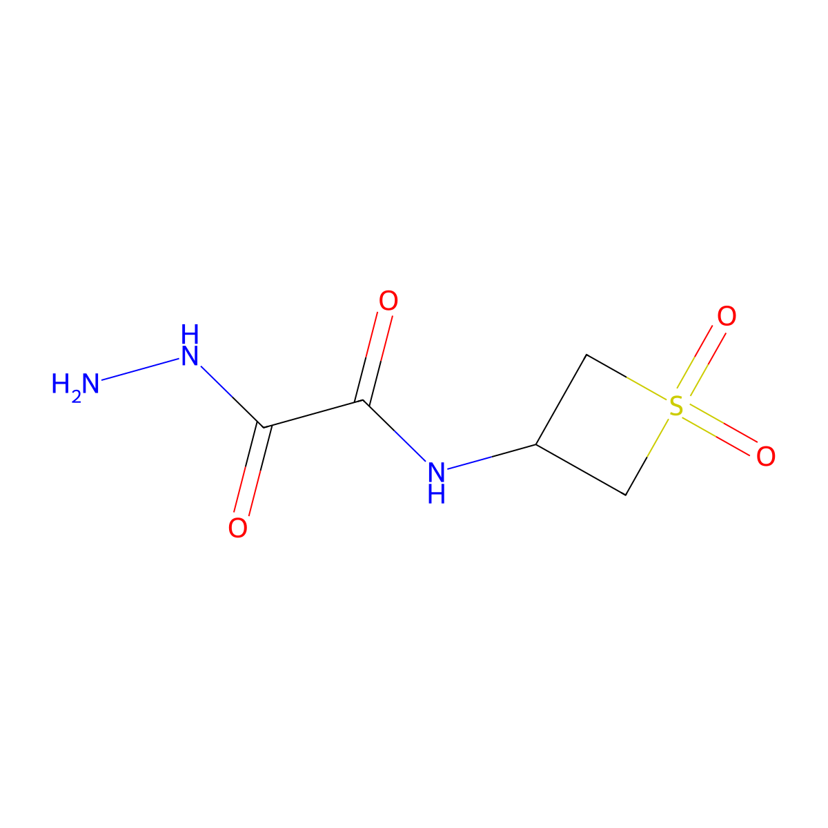 N-(1,1-Dioxidothietan-3-yl)-2-hydrazinyl-2-oxoacetamide molecular structure, CAS 1856309-61-9