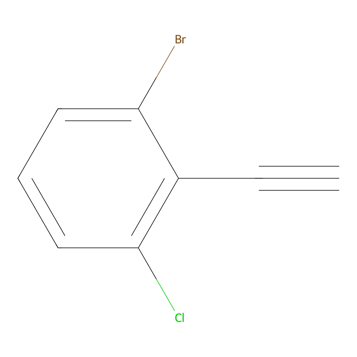 1-Bromo-3-chloro-2-ethynylbenzene molecular structure, CAS 1856321-53-3