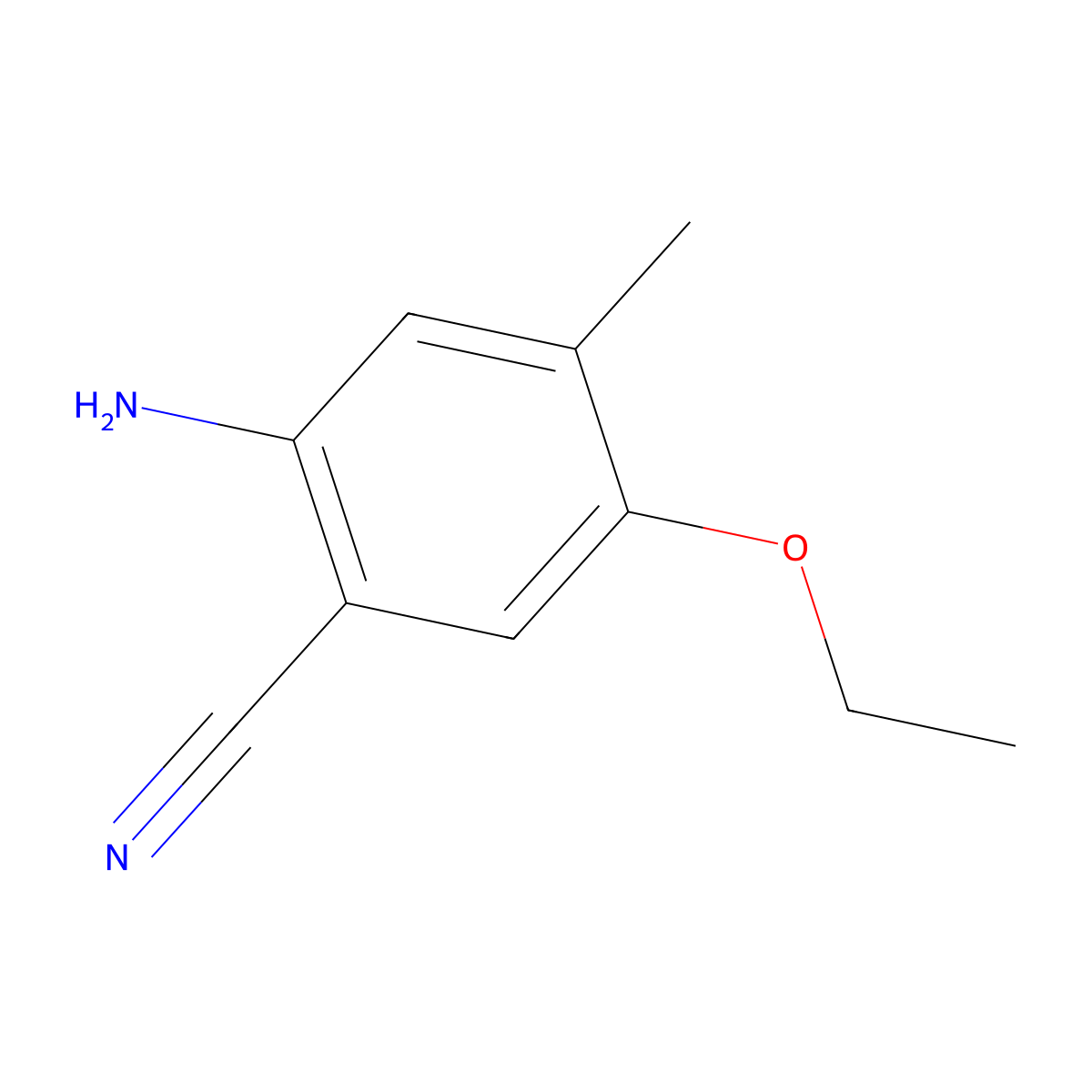 2-Amino-5-ethoxy-4-methylbenzonitrile molecular structure, CAS 1856324-17-8