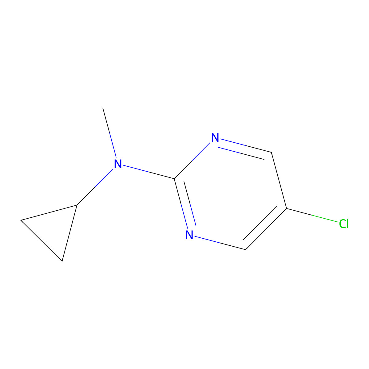 5-chloro-N-cyclopropyl-N-methylpyrimidin-2-amine molecular structure, CAS 1856348-84-9
