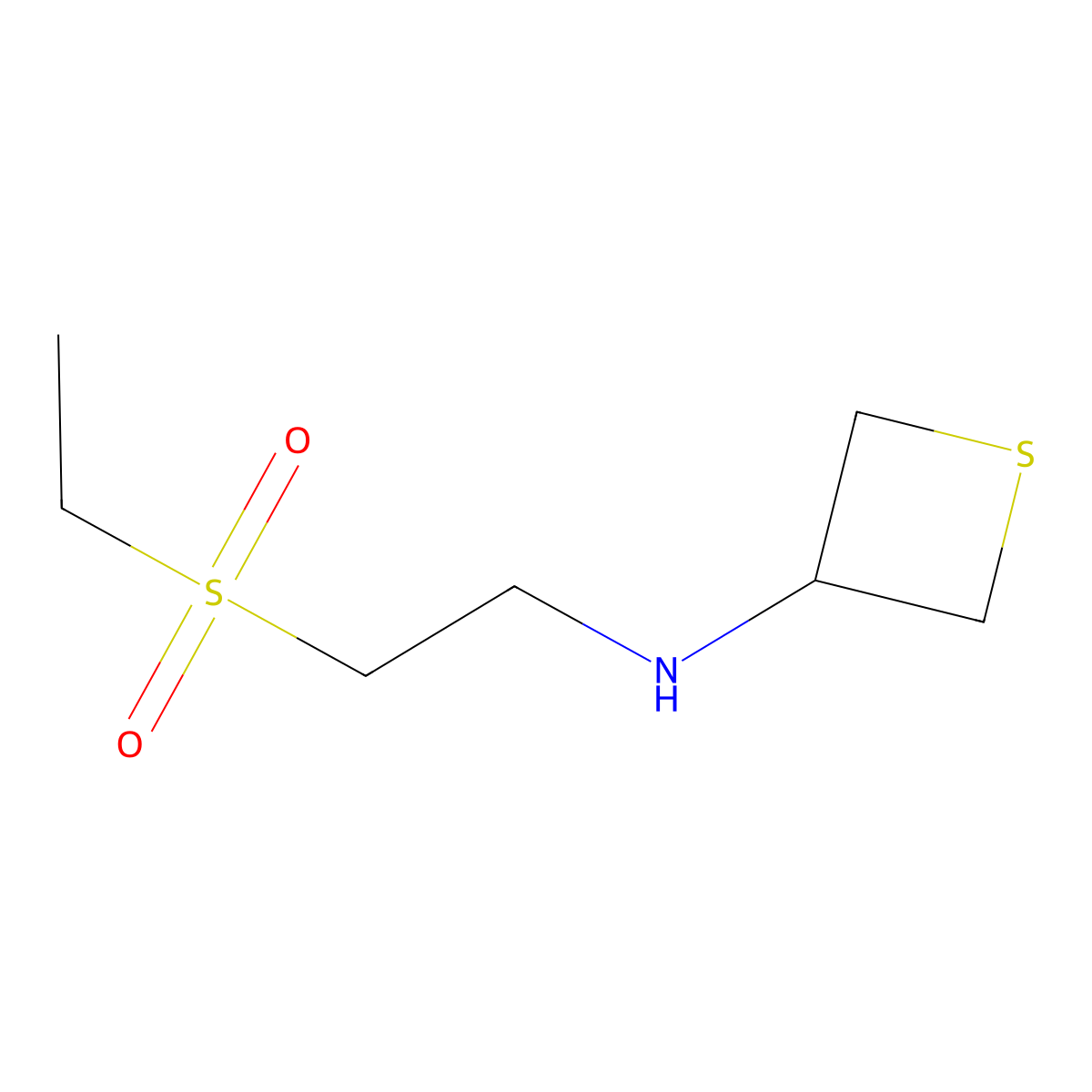N-(2-(Ethylsulfonyl)ethyl)thietan-3-amine molecular structure, CAS 1856352-14-1