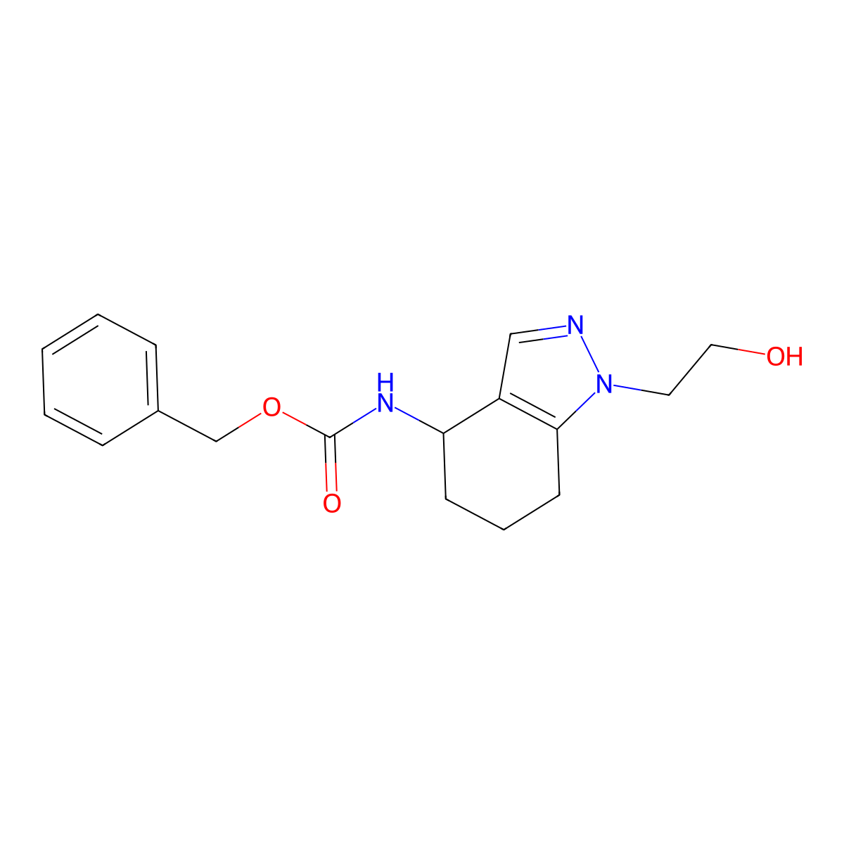 benzyl N-[1-(2-hydroxyethyl)-4,5,6,7-tetrahydro-1H-indazol-4-yl]carbamate molecular structure, CAS 1856364-14-1