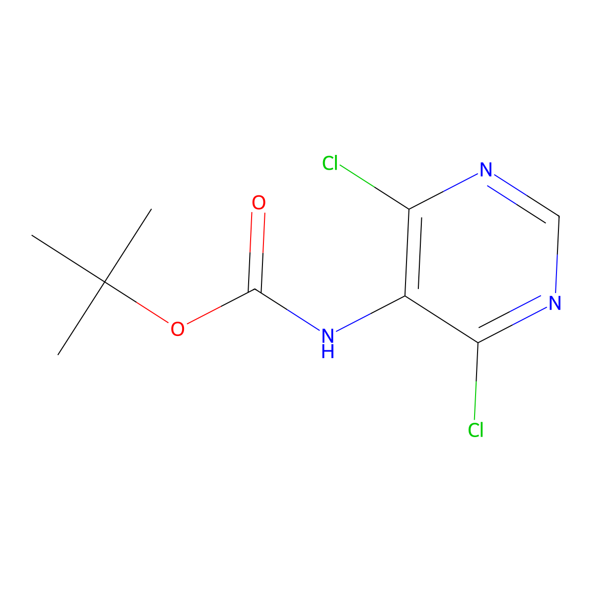 tert-butyl N-(4,6-dichloropyrimidin-5-yl)carbamate molecular structure, CAS 1856365-78-0