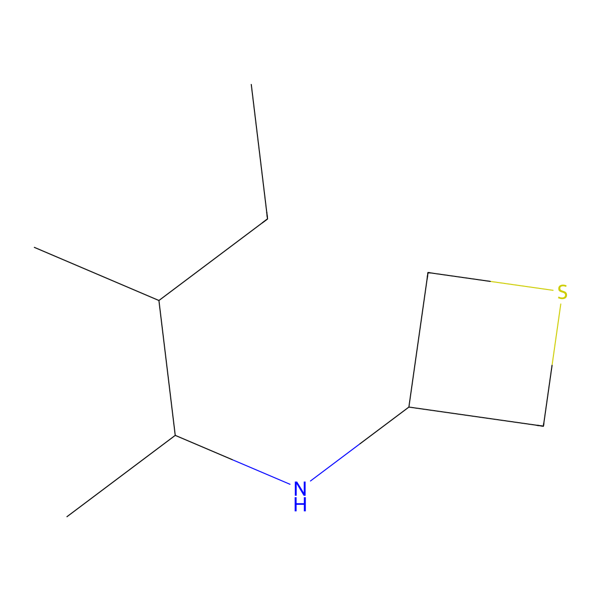 N-(3-Methylpentan-2-yl)thietan-3-amine molecular structure, CAS 1856378-12-5