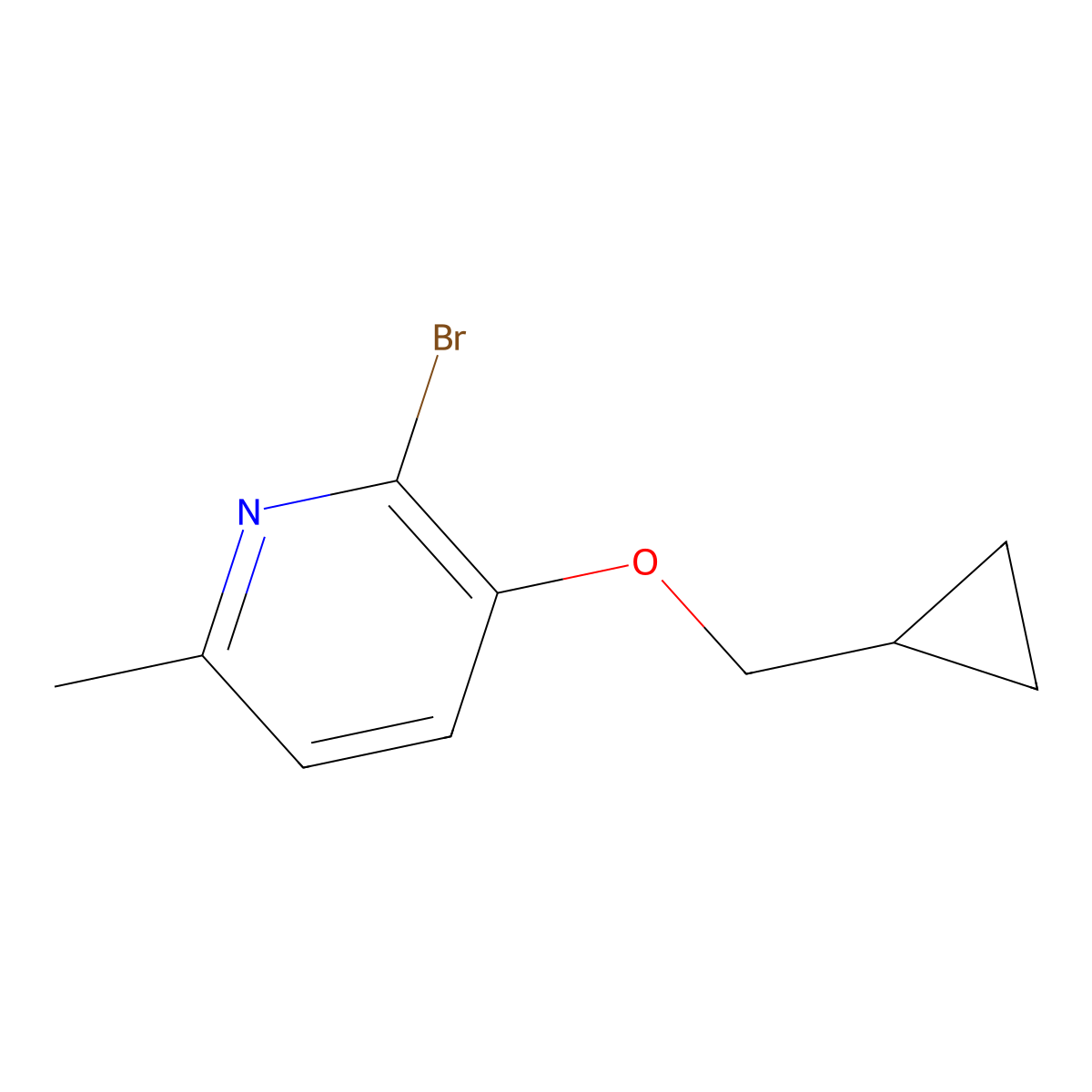 2-Bromo-3-(cyclopropylmethoxy)-6-methylpyridine molecular structure, CAS 1856380-48-7