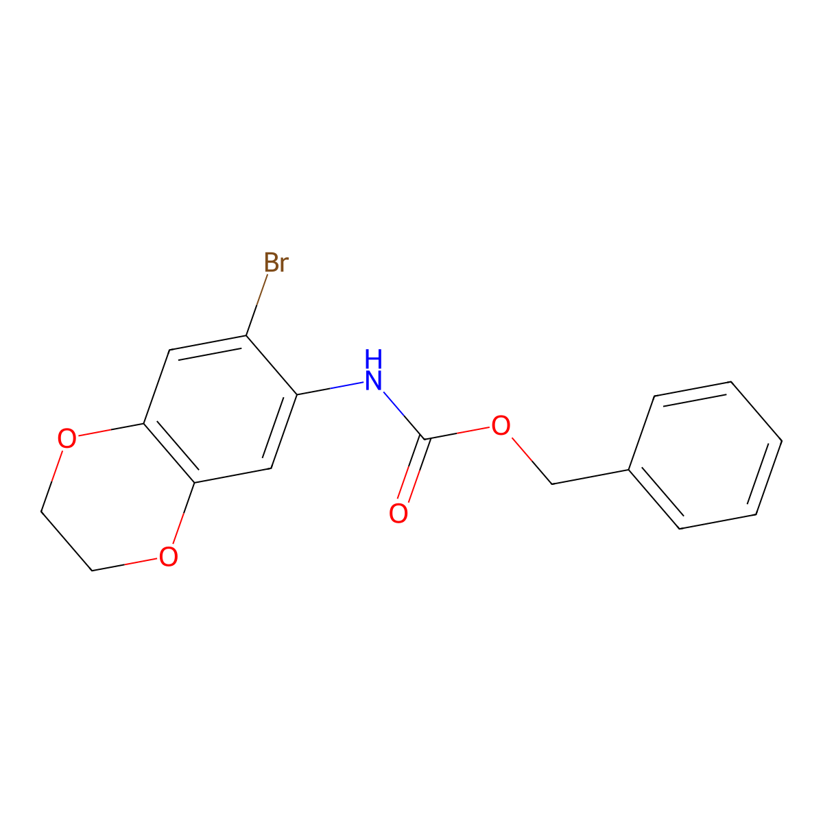 benzyl N-(7-bromo-2,3-dihydro-1,4-benzodioxin-6-yl)carbamate molecular structure, CAS 1856381-57-1