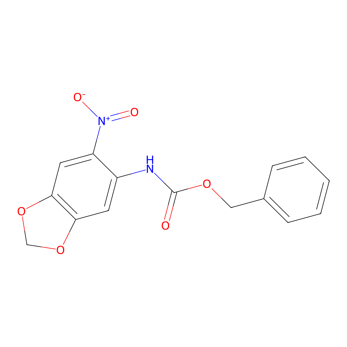 benzyl N-(6-nitro-1,3-dioxaindan-5-yl)carbamate molecular structure, CAS 1856394-38-1
