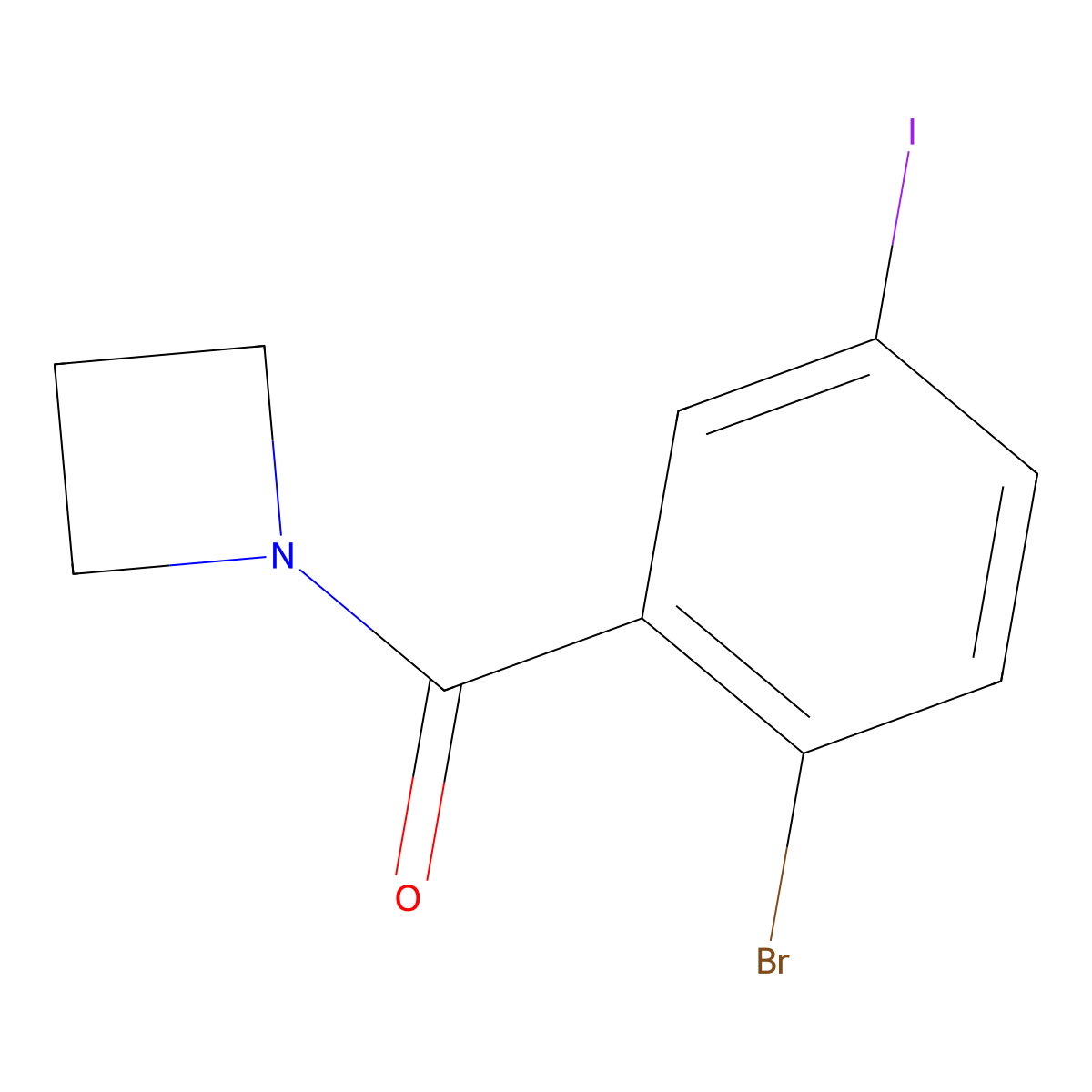 1-(2-Bromo-5-iodobenzoyl)azetidine molecular structure, CAS 1856421-73-2