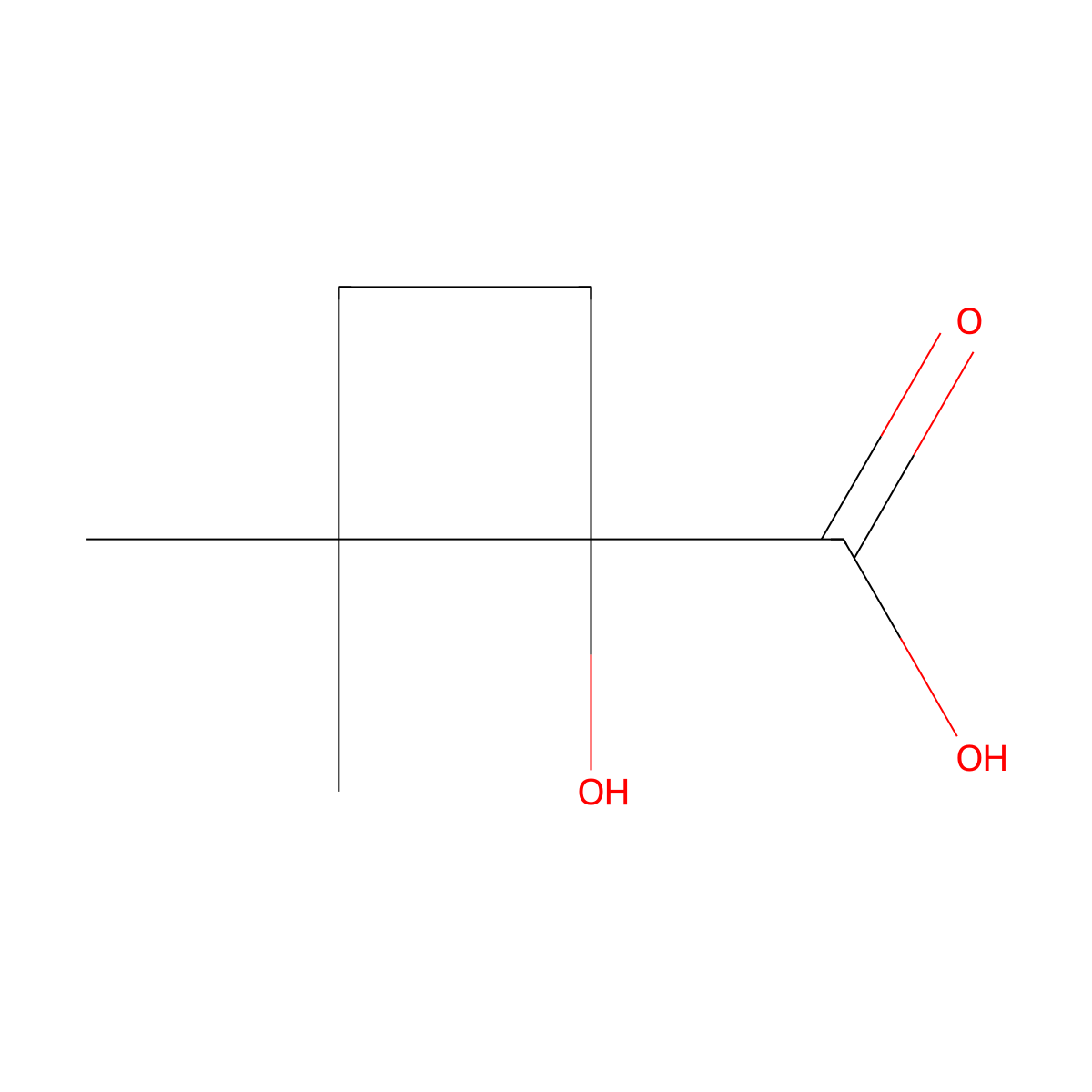 1-Hydroxy-2,2-dimethylcyclobutane-1-carboxylic acid molecular structure, CAS 1856476-81-7
