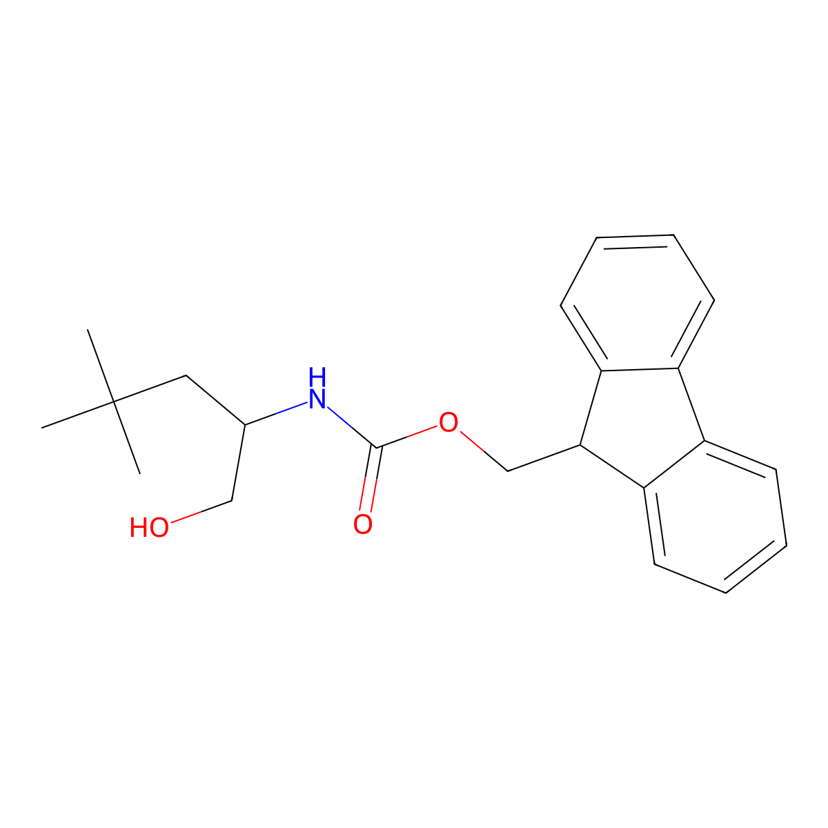 (9H-fluoren-9-yl)methyl N-(1-hydroxy-4,4-dimethylpentan-2-yl)carbamate molecular structure, CAS 1856502-40-3
