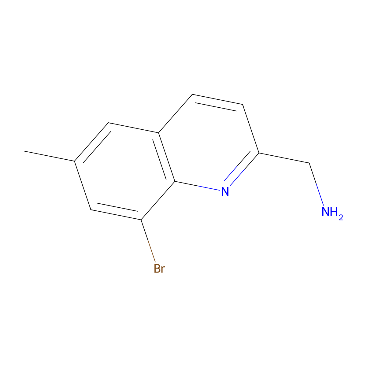 (8-Bromo-6-methylquinolin-2-yl)methanamine molecular structure, CAS 1856503-12-2