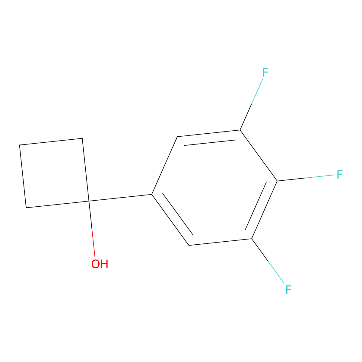 1-(3,4,5-Trifluorophenyl)cyclobutanol molecular structure, CAS 1856518-82-5