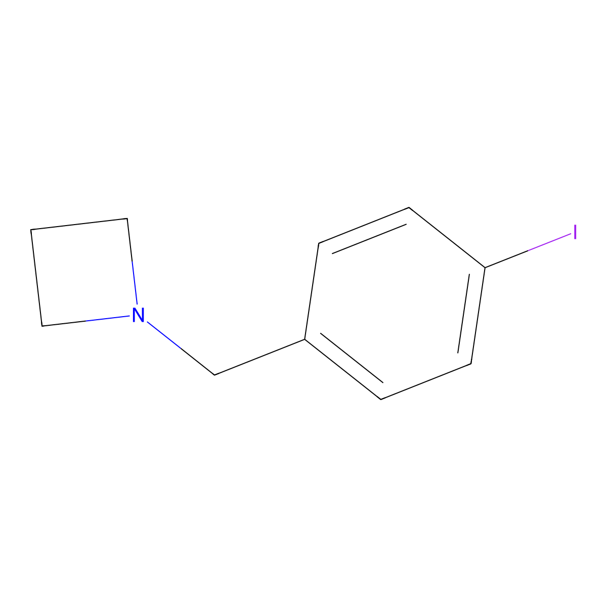 1-[(4-Iodophenyl)methyl]azetidine molecular structure, CAS 1856540-89-0