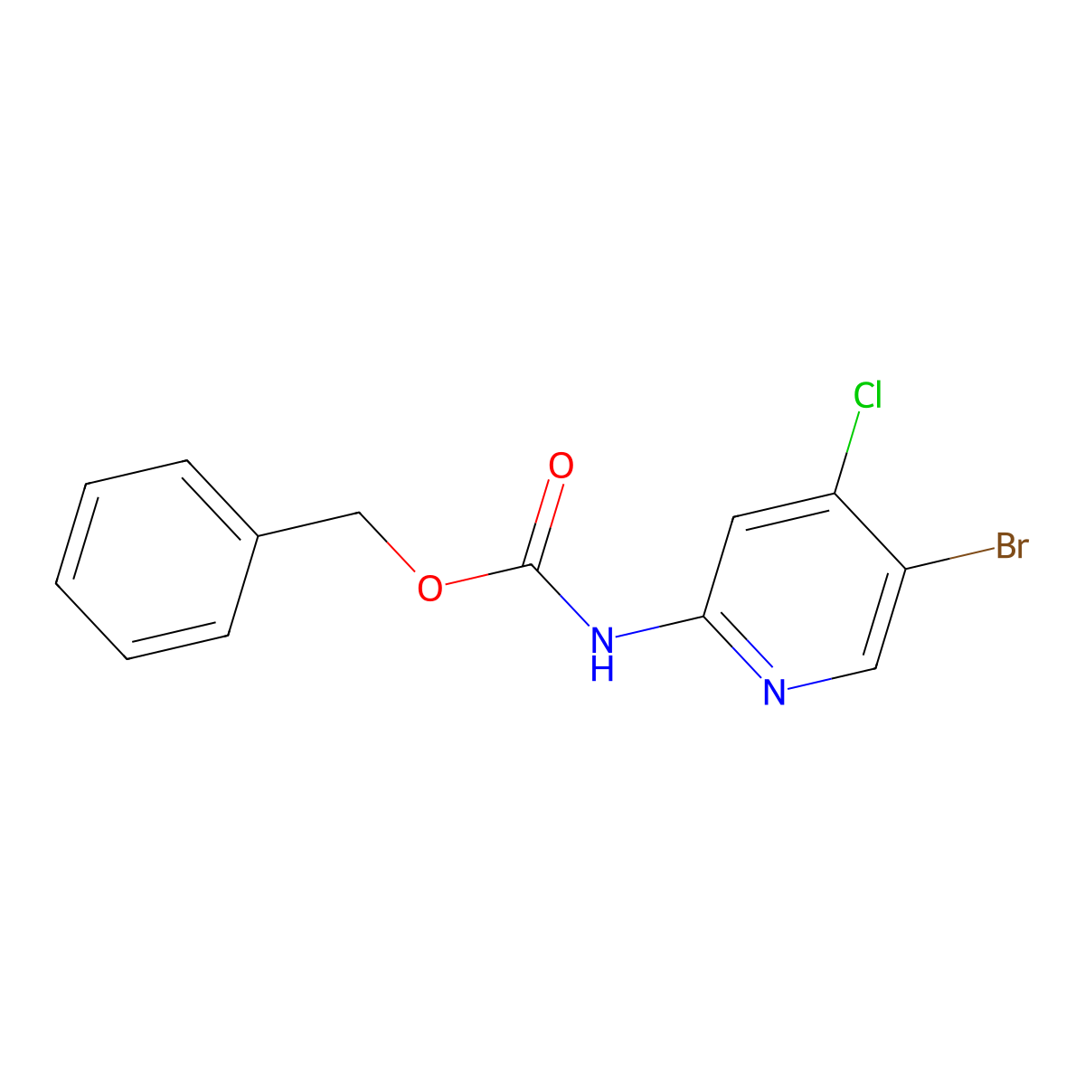 benzyl N-(5-bromo-4-chloropyridin-2-yl)carbamate molecular structure, CAS 1856563-93-3