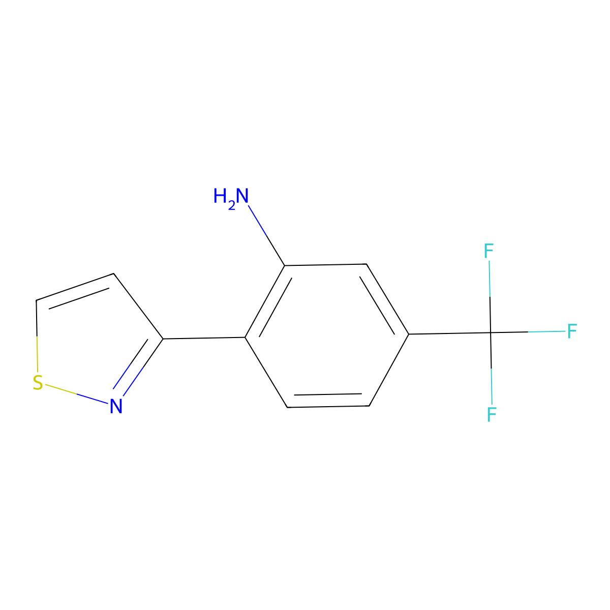 2-(3-Isothiazolyl)-5-(trifluoromethyl)benzenamine molecular structure, CAS 1856584-06-9