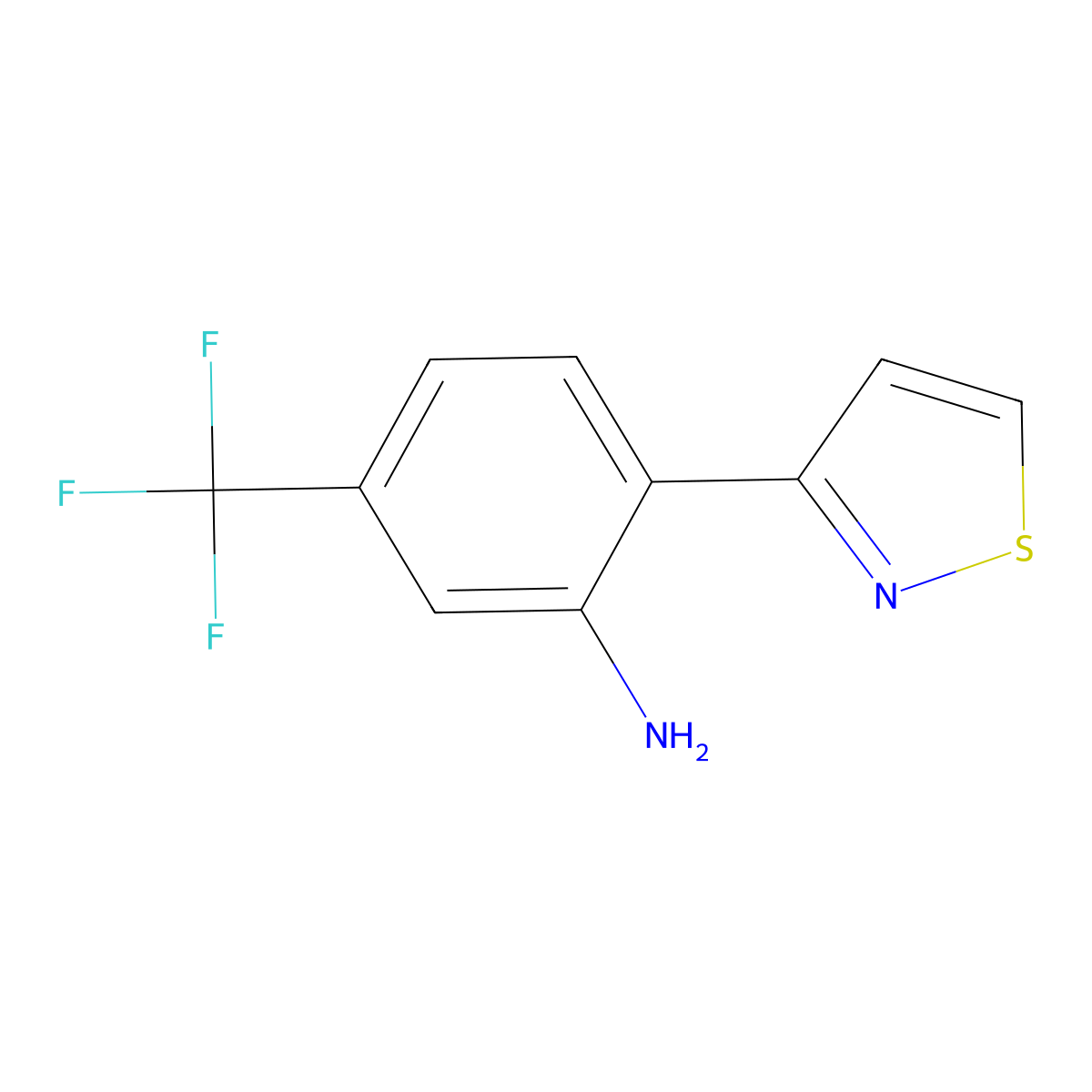 2-(3-Isothiazolyl)-5-(trifluoromethyl)benzenamine molecular structure, CAS 1856584-06-9